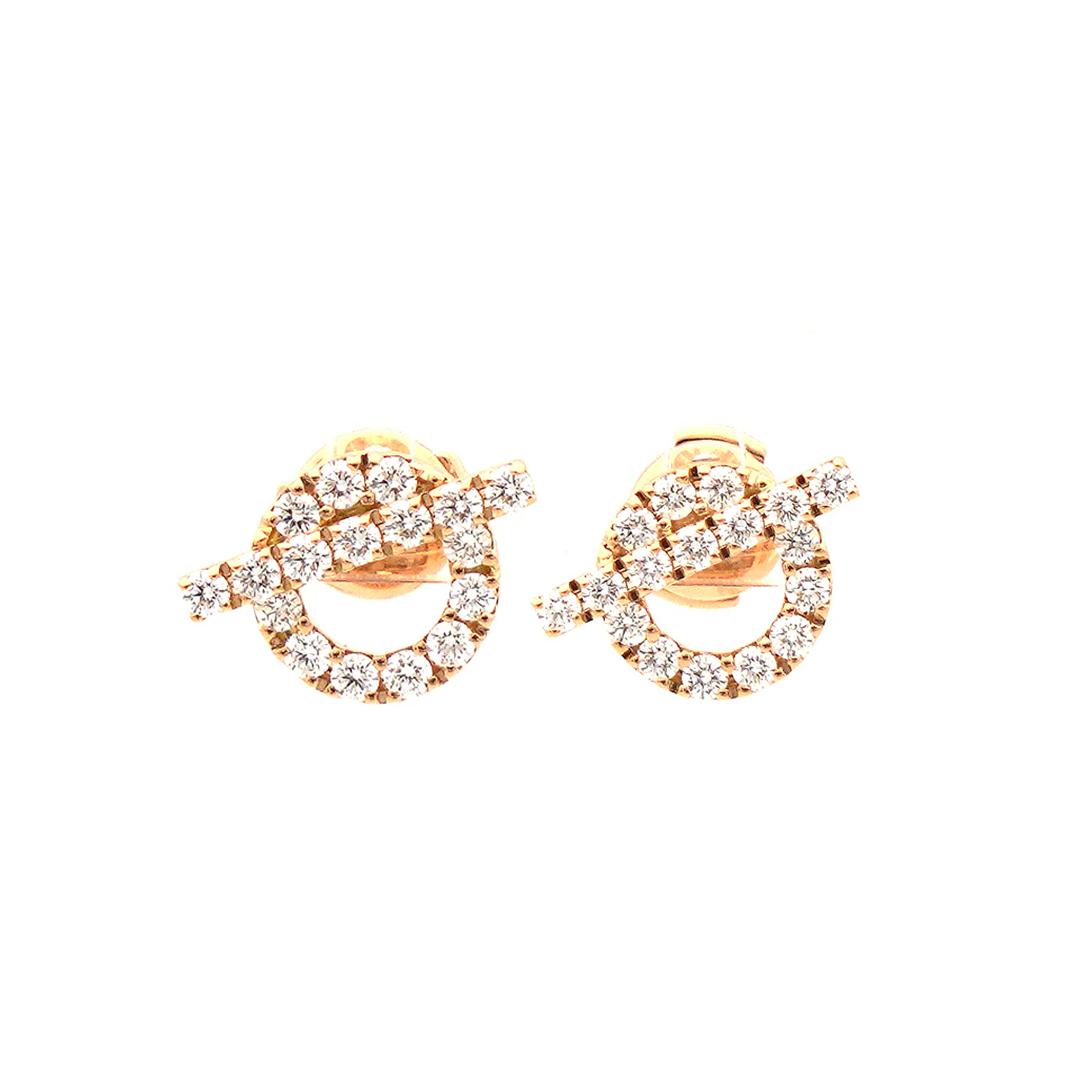 HERMÈS FINESSE DIAMOND 18K ROSE GOLD EARRINGS 